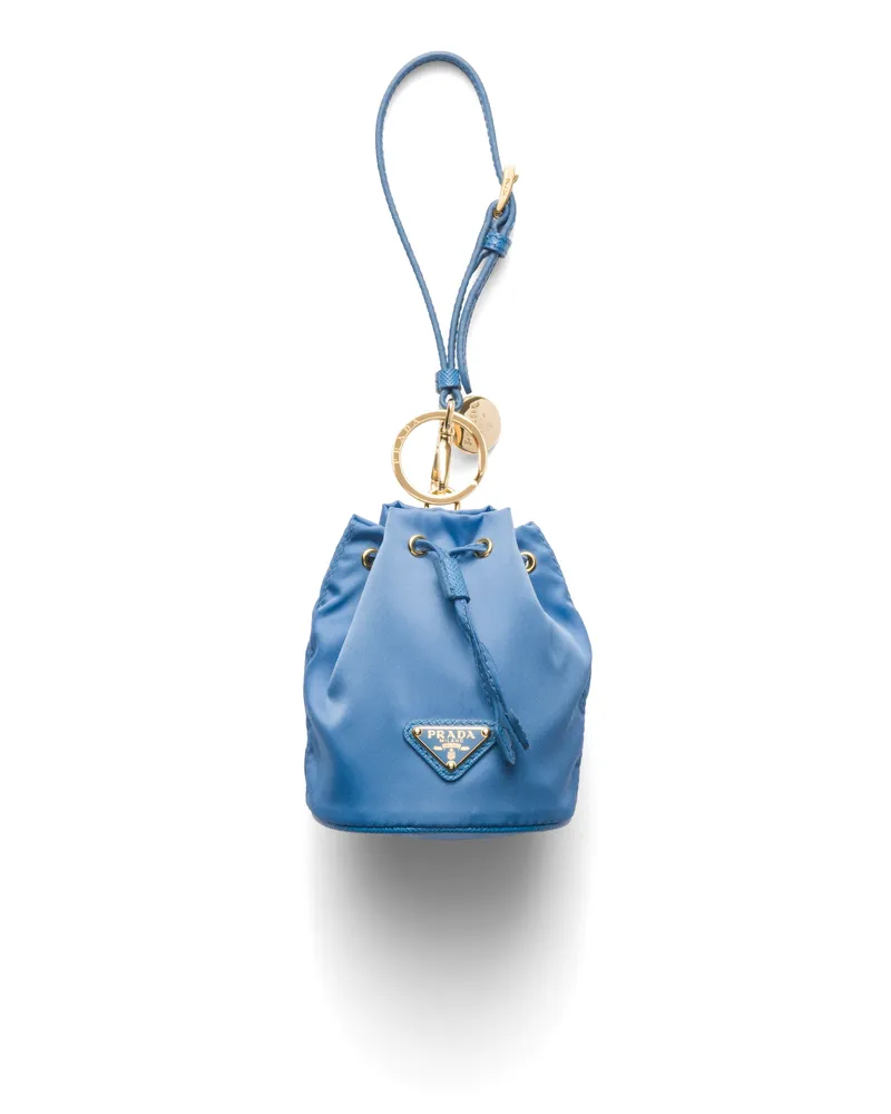 Prada Mini-icon-schlüsselanhänger Aus Re-nylon, Damen, Welle Welle