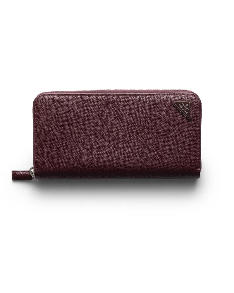 Prada Geldbörse Aus Saffiano, Herren, Burgunderrot Burgunderrot