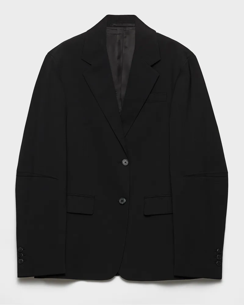 Prada Einreihige Jacke aus Superfine-Wool Schwarz