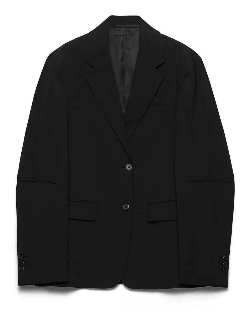 Prada Einreihige Jacke Aus Superfine-wool, Damen, Schwarz, Größe Schwarz