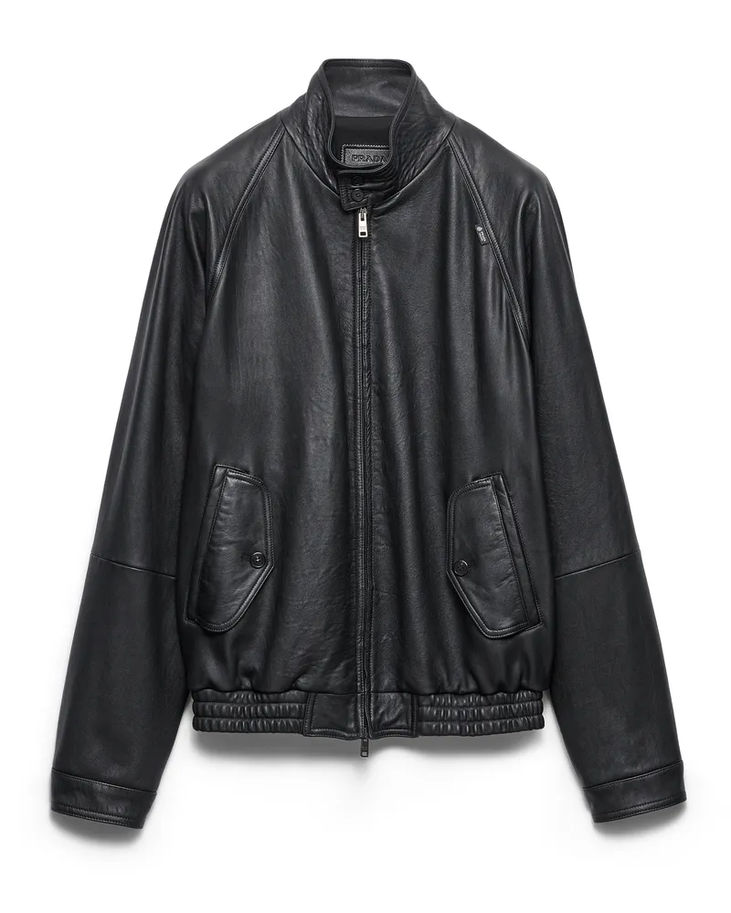 Prada Jacke Aus Nappa-leder, Herren, Schwarz, Größe Schwarz