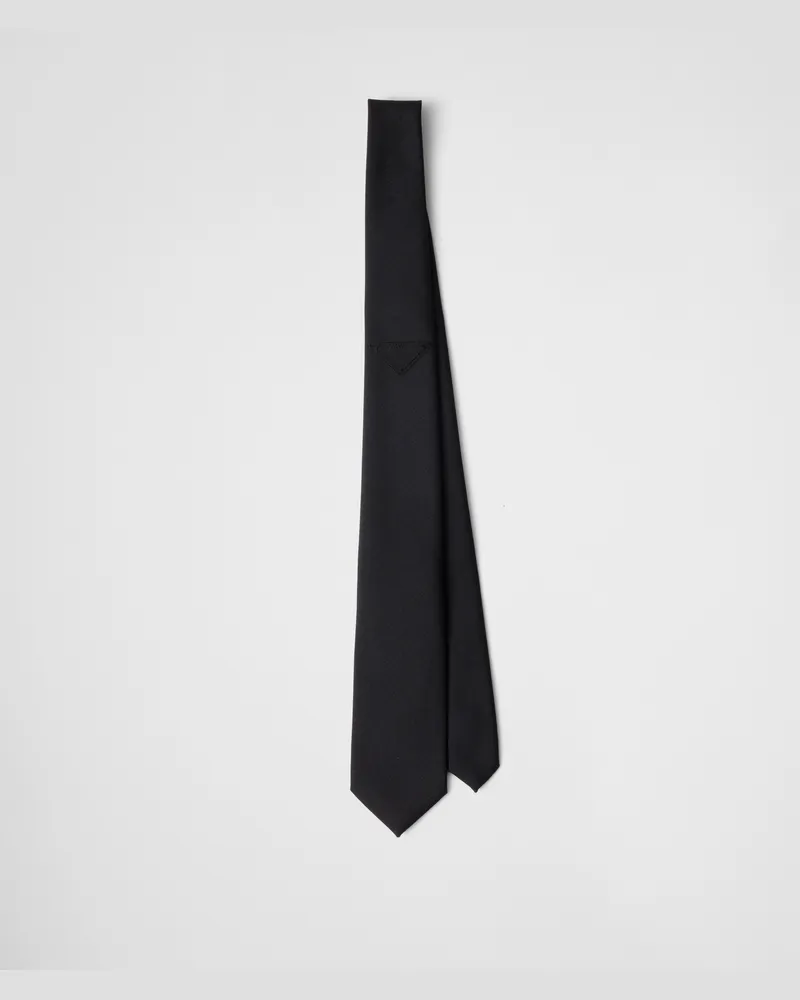 Prada Krawatte aus Mohair und Seide Schwarz