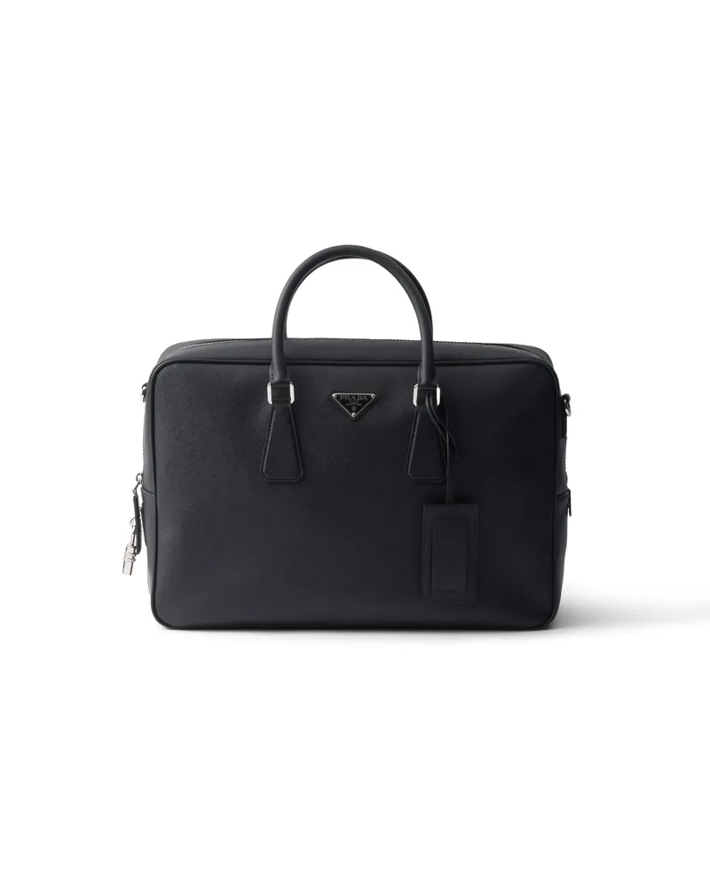 Prada Brieftasche Aus Saffiano-leder, Herren, Schwarz Schwarz