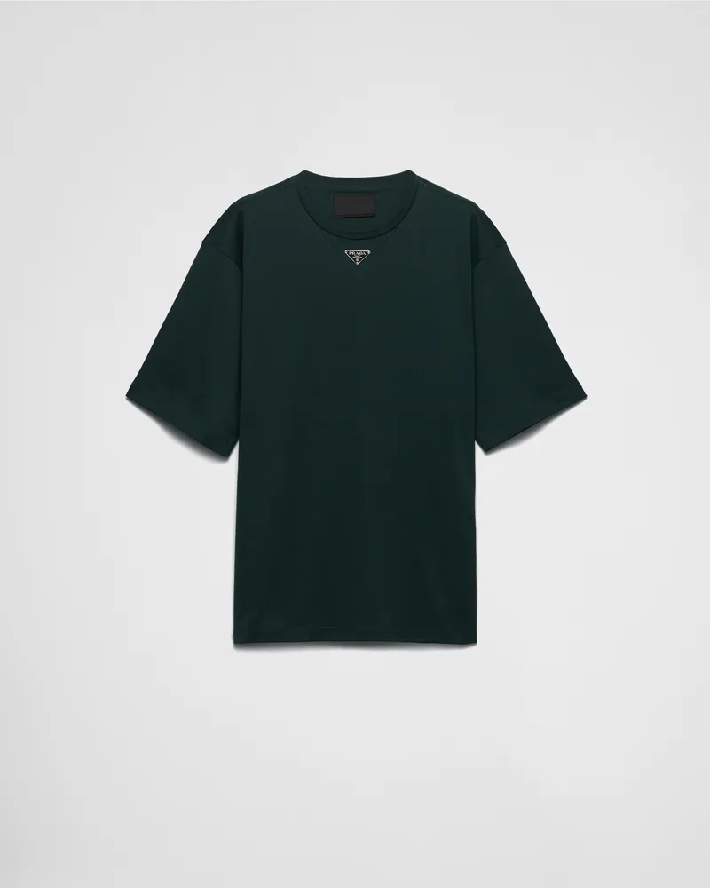 Prada T-Shirt aus Baumwolle Flaschengrün