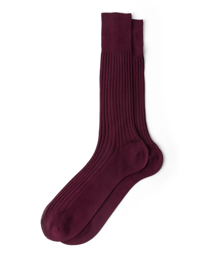 Prada Wadenlange Socken Aus Baumwolle, Herren, Burgunderrot, Größe 9 Burgunderrot