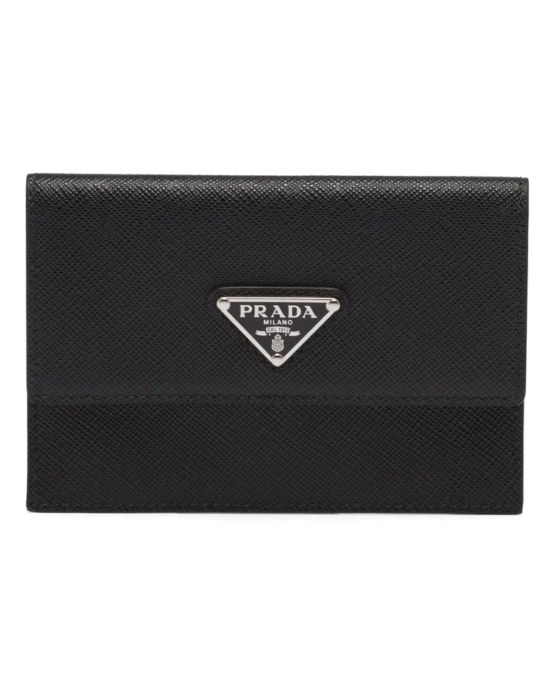 Prada Dokumentenmappe Aus Saffiano-leder, Herren, Schwarz Schwarz