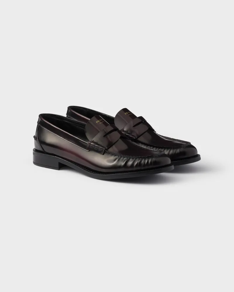 Prada Loafer aus gebürstetem Leder Cordovan