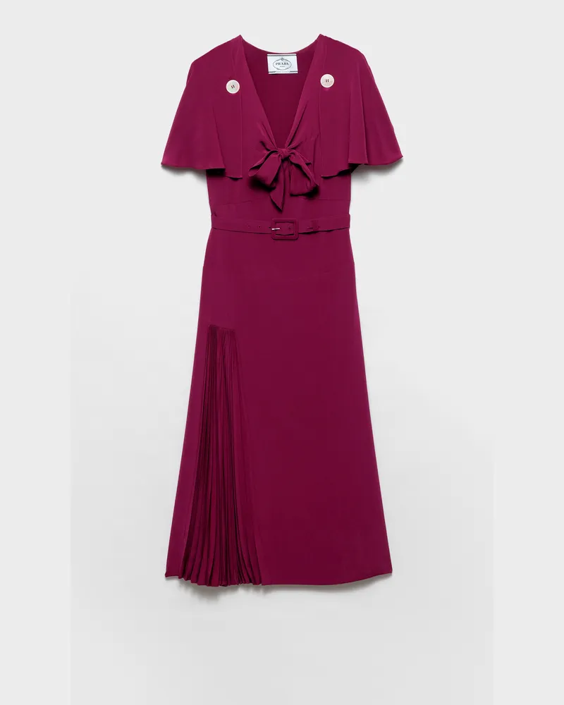 Prada Kleid aus Marocain mit Falten Dunkles