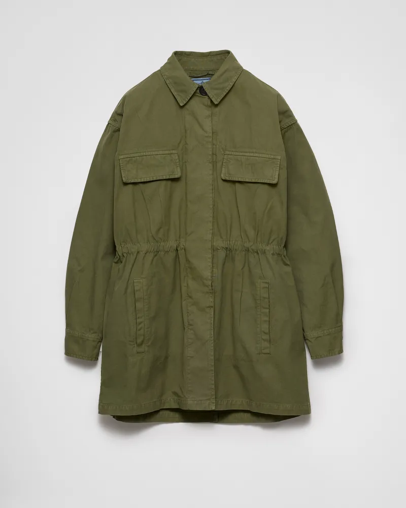 Prada Jacke aus Old-Panama-Baumwolle Militärgrün
