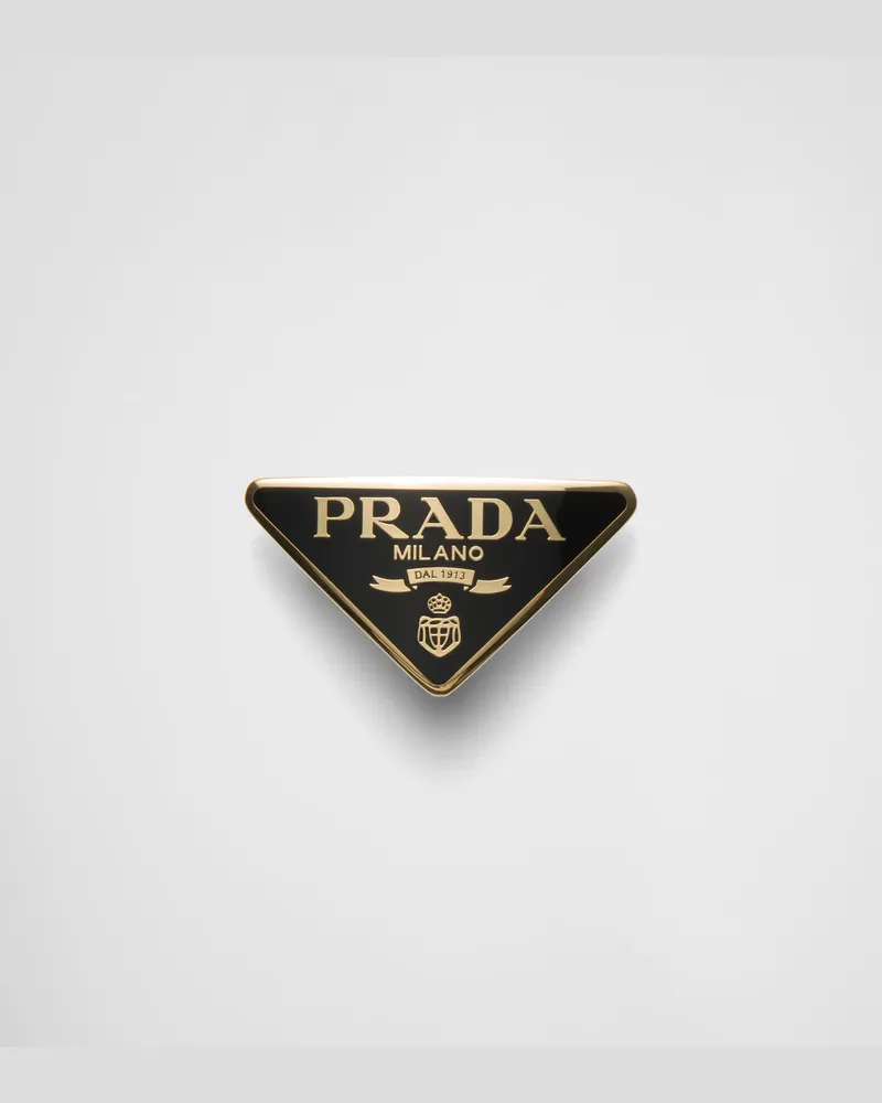 Prada Haarspange aus Metall Schwarz