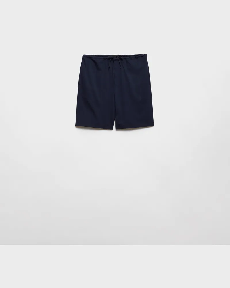 Prada Bermudas aus Baumwolle Marineblau