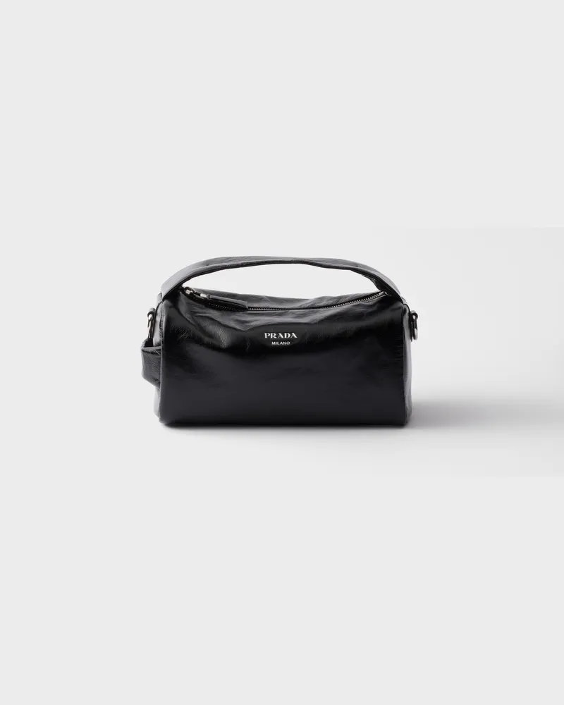 Prada Schultertasche aus Leder Schwarz