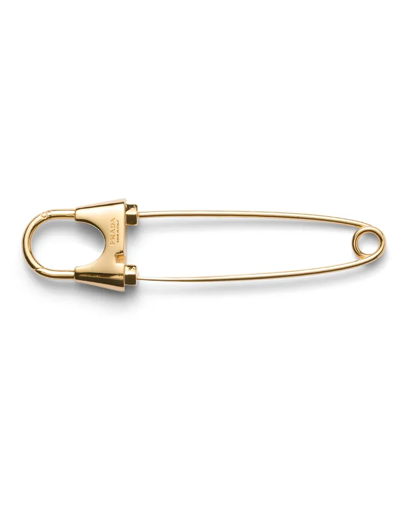 Prada Brosche Aus Metall, Damen, Gold Gold