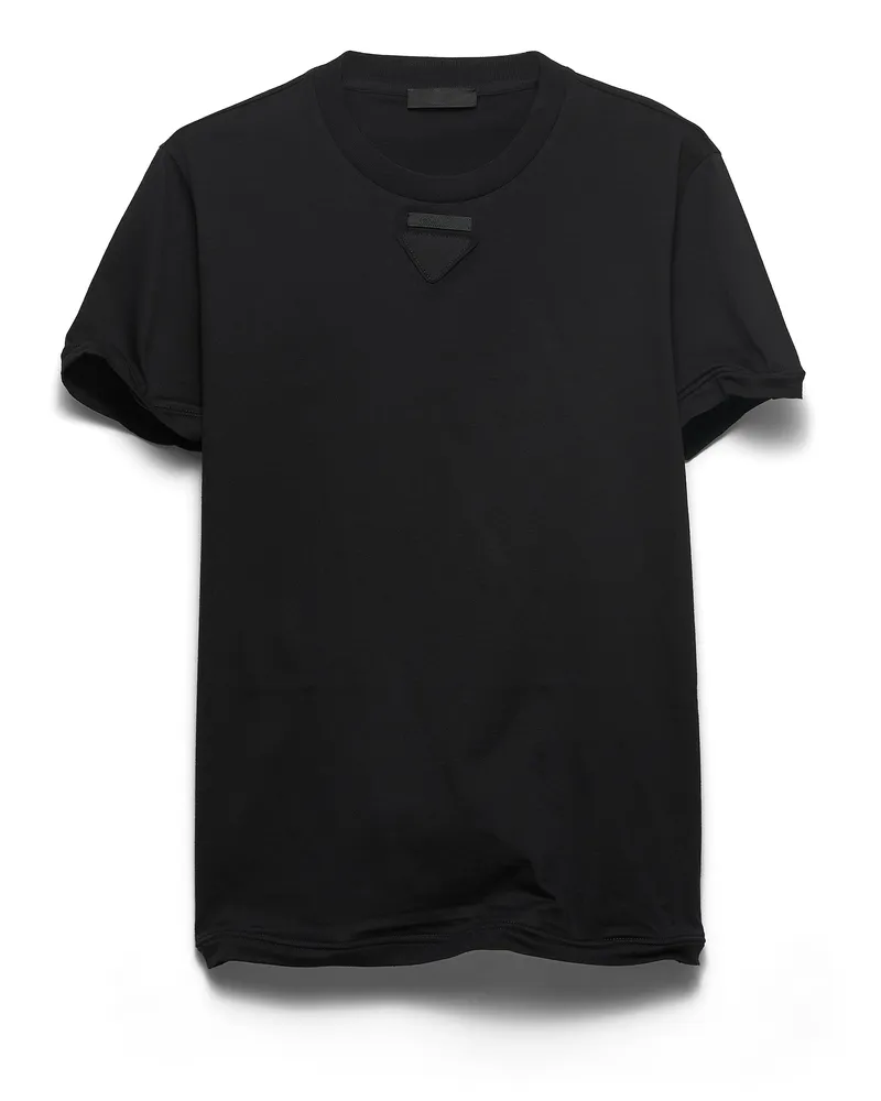 Prada Formbares T-shirt Aus Baumwolle, Herren, Schwarz, Größe Schwarz