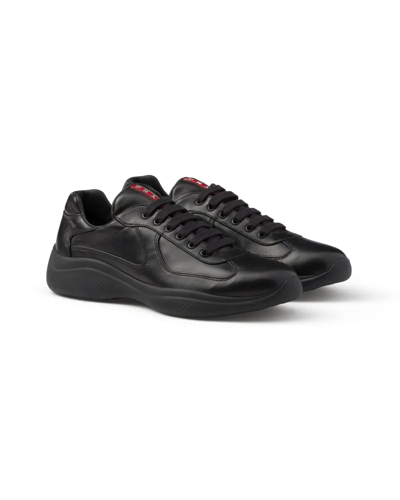 Prada America’s Cup Sneaker Aus Nappa-leder, Herren, Schwarz, Größe 7,5 Schwarz