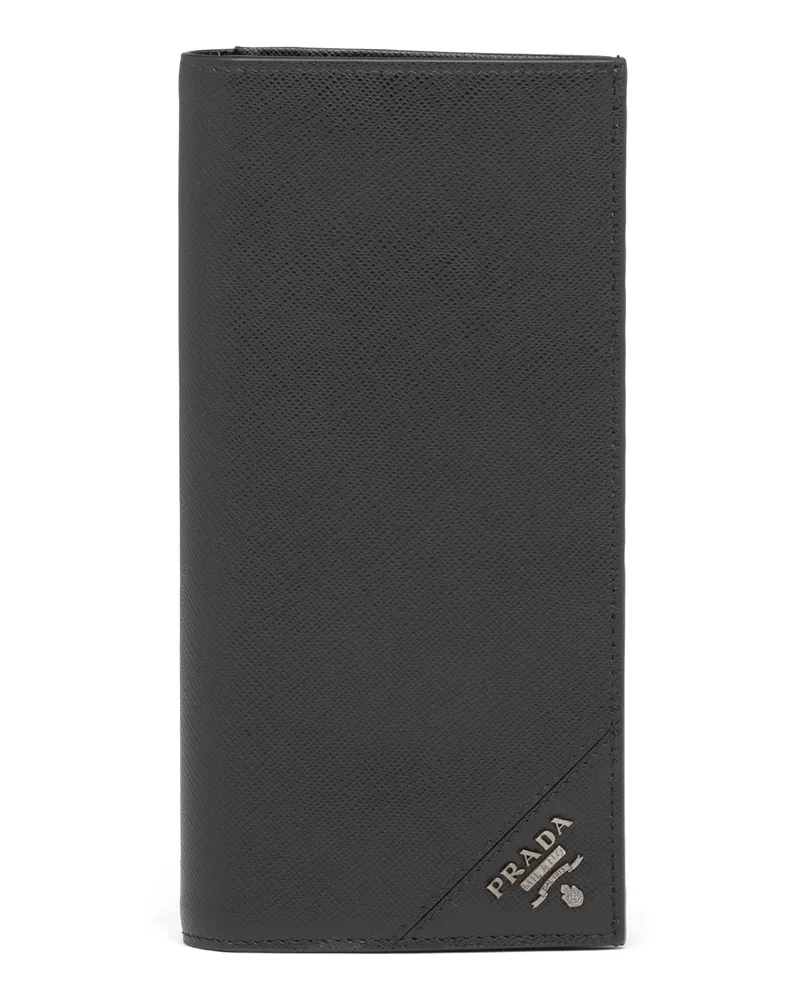 Prada Dokumentenmappe Aus Saffiano-leder, Herren, Schwarz Schwarz