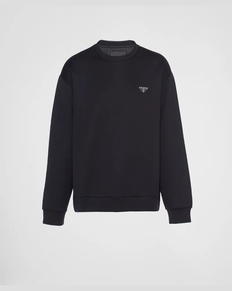Prada Sweatshirt aus technischer Baumwolle Schwarz