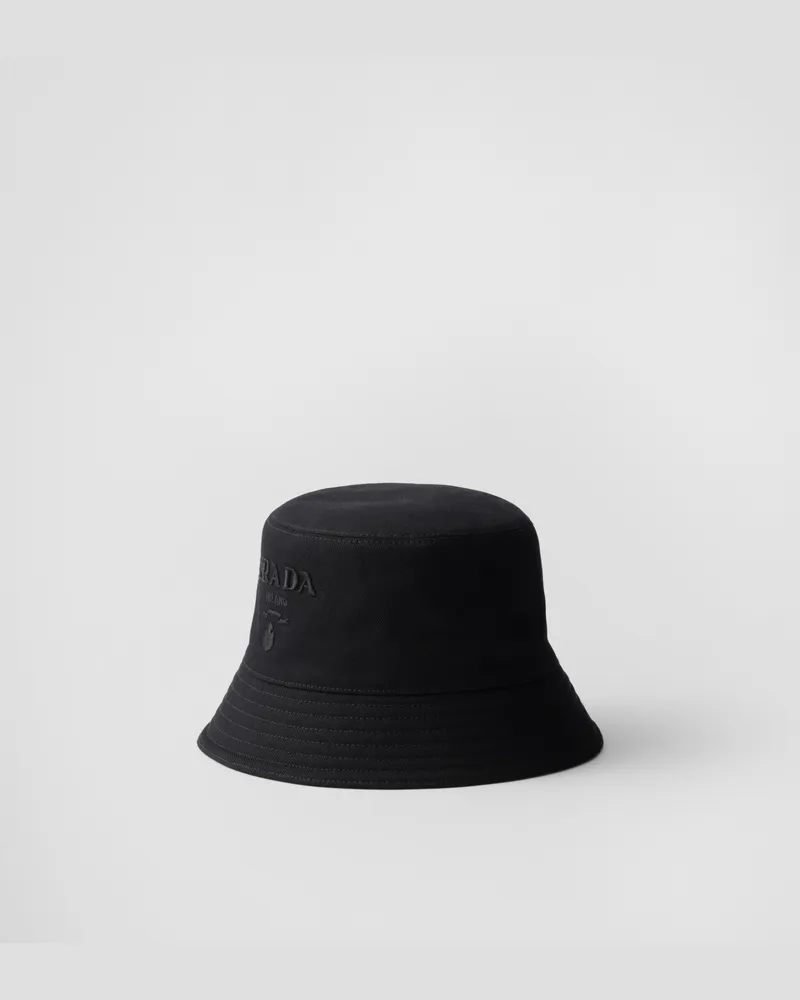 Prada Fischerhut aus Drillich Schwarz