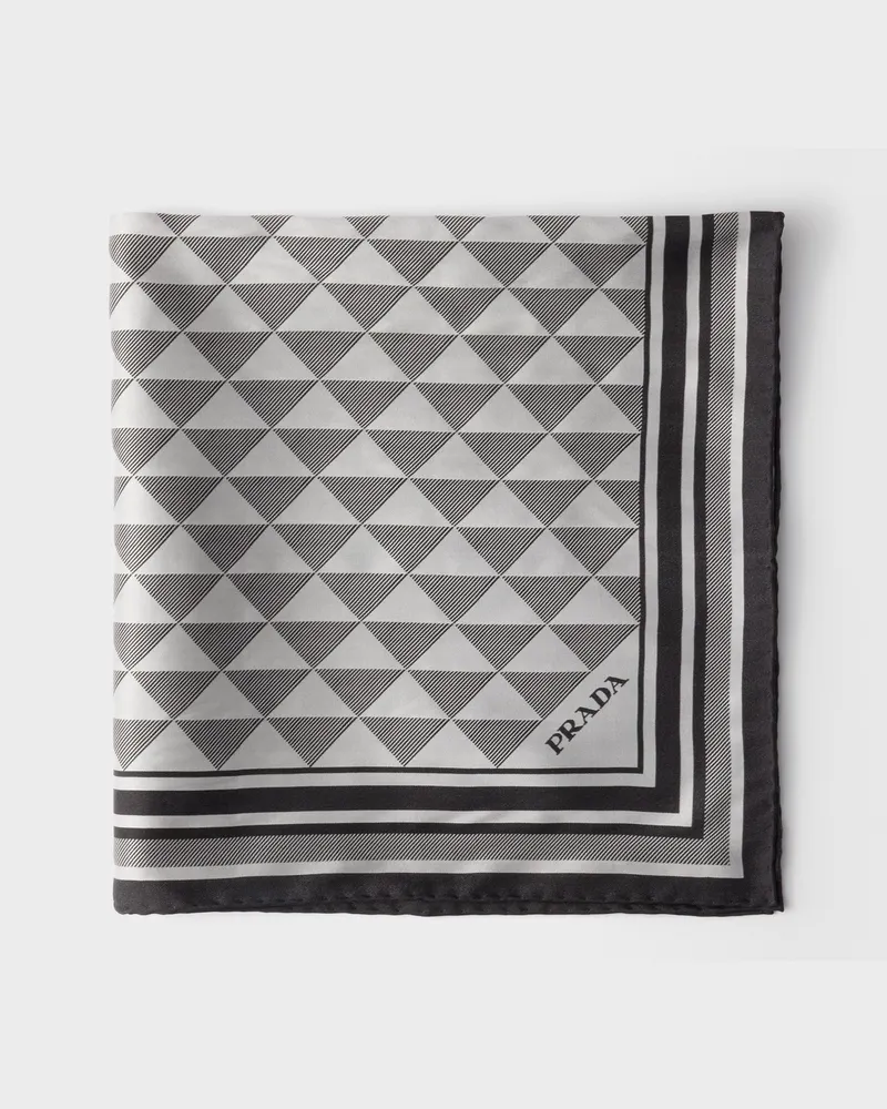 Prada Schal aus Jacquard-Seide 55x55 Schwarz