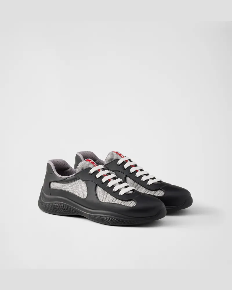 Prada America’s Cup Sneaker Aus Weichem Gummi Und Bike-gewebe, Herren, Schwarz, Größe Schwarz