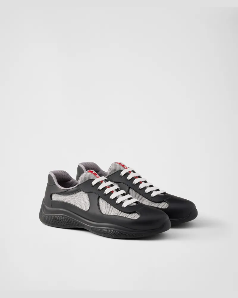 Prada America’s Cup Sneaker aus weichem Gummi und Bike-Gewebe Schwarz
