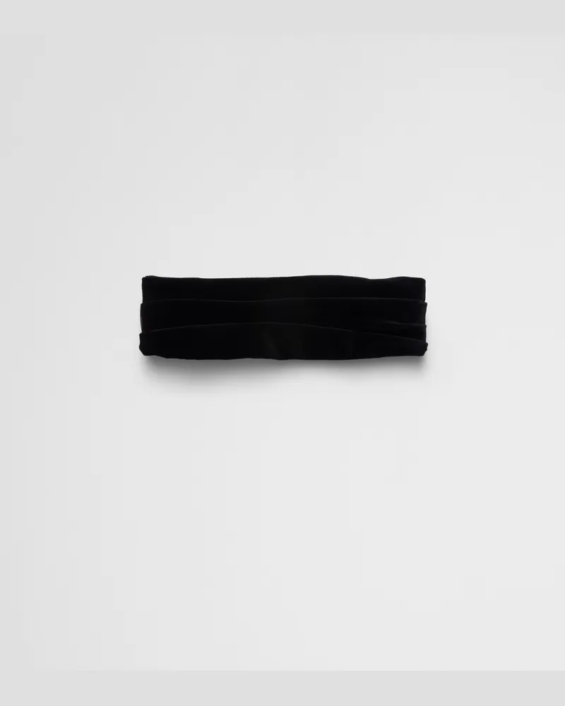 Prada Headband aus Samt Schwarz