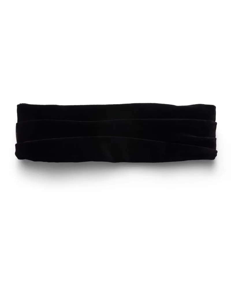 Prada Headband Aus Samt, Damen, Schwarz Schwarz