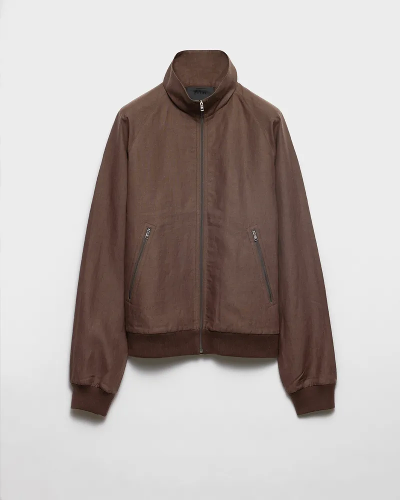 Prada Jacke aus Leinen Ebenholz