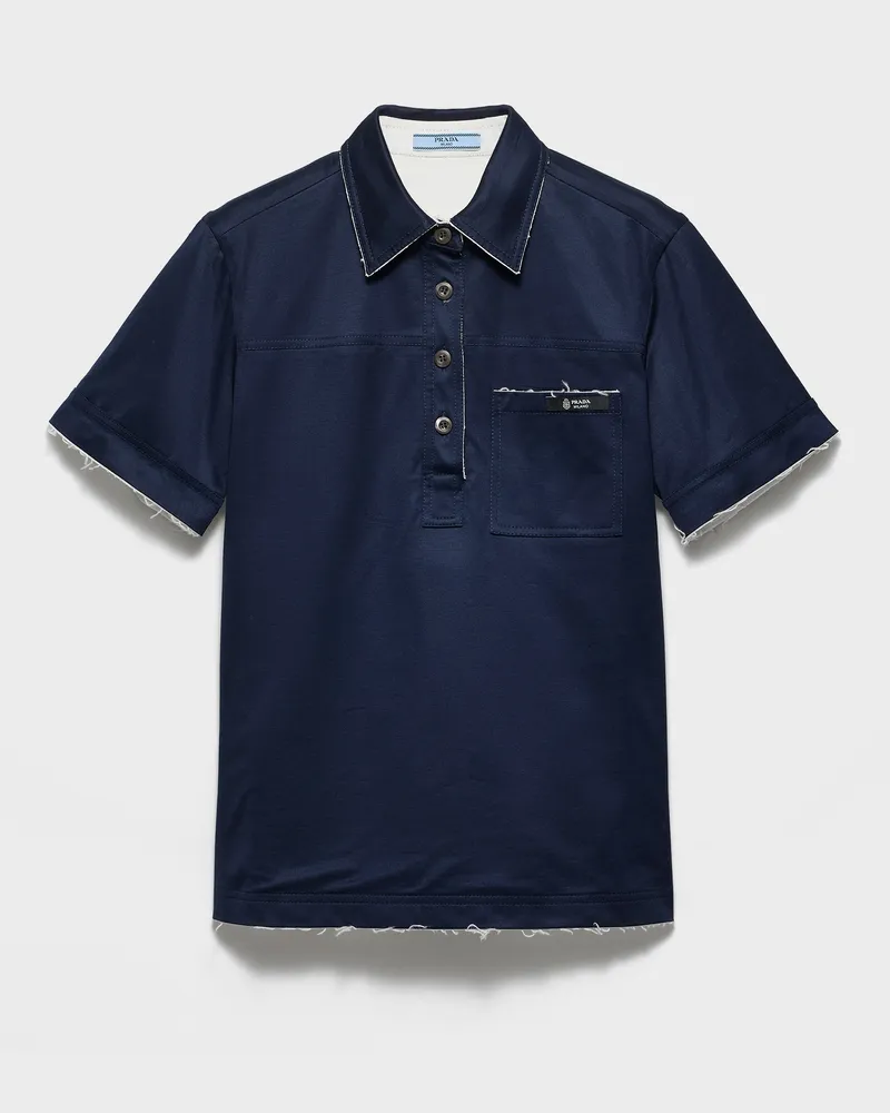 Prada Poloshirt aus Lisle-Baumwolle Blau