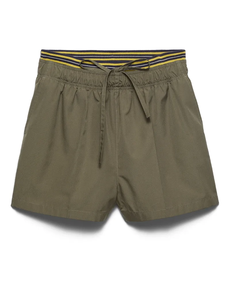 Prada Shorts Aus Popeline, Damen, Waldgrün, Größe Waldgrün