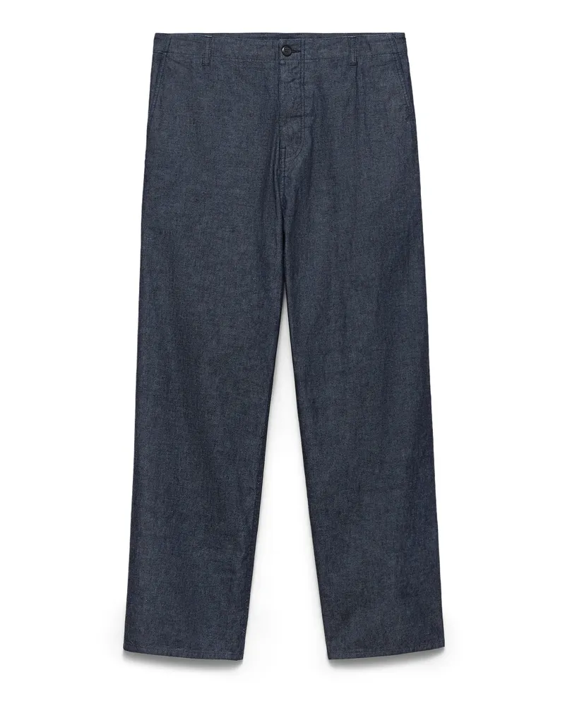 Prada Hose Aus Chambray, Herren, Blau, Größe Blau