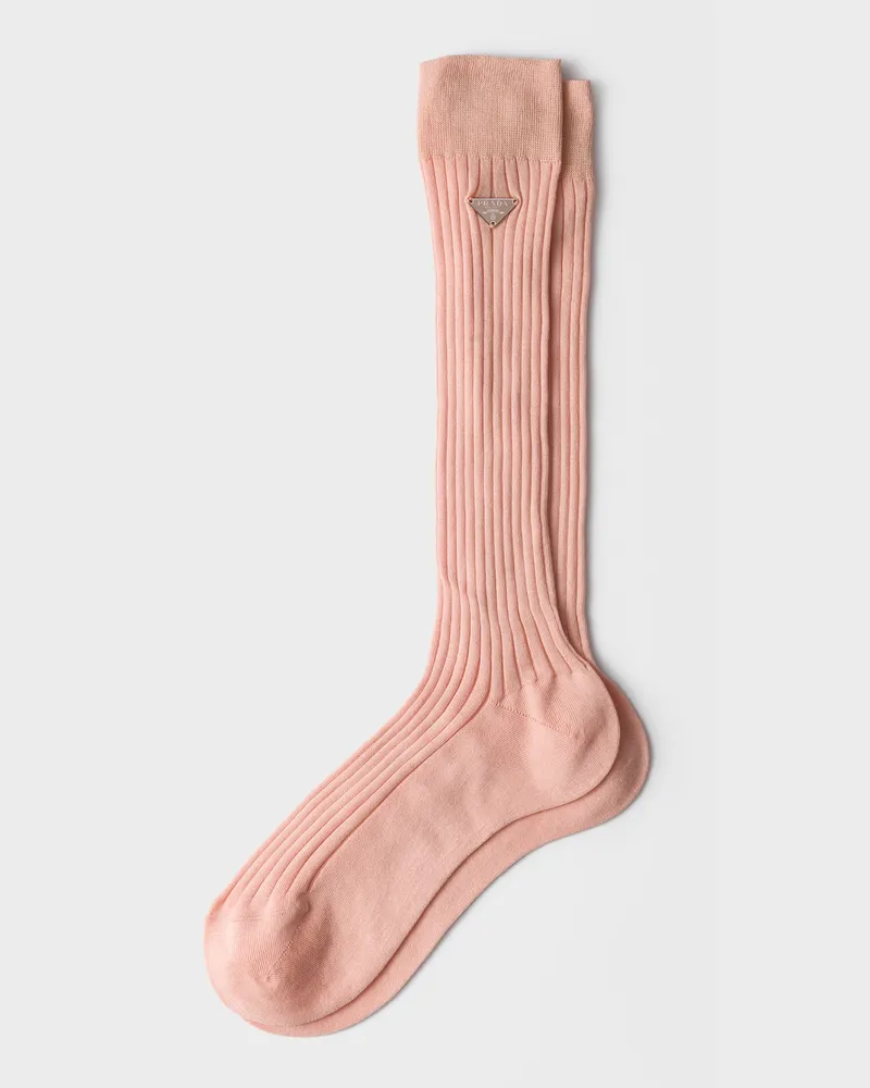 Prada Socken aus Baumwolle Pfirsich