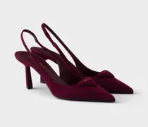Slingback-Pumps aus Wildleder