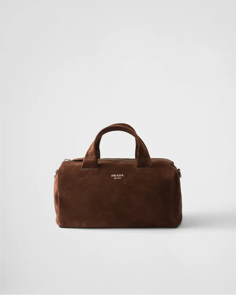 Prada Weekender aus Wildleder Kaffeebraun