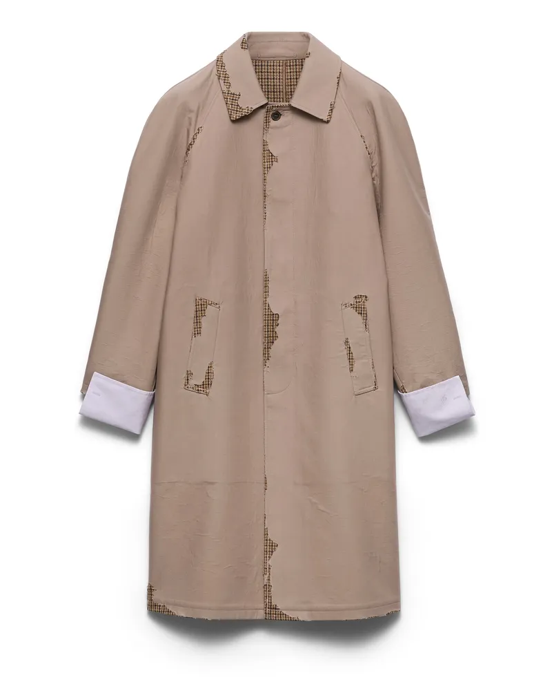 Prada Mantel Aus Verbundgewebe-popeline Mit Dévoré-effekt, Damen, Clay/camel, Größe Clay