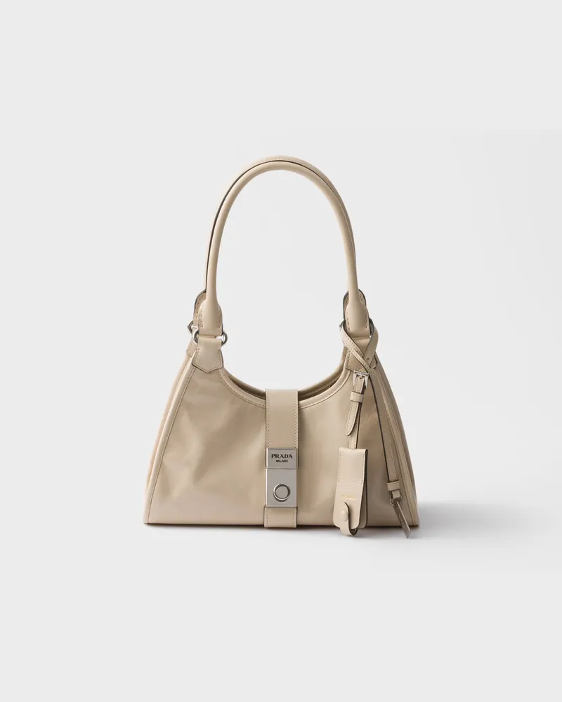 Prada Kleine Tote Bag aus Leder Travertin