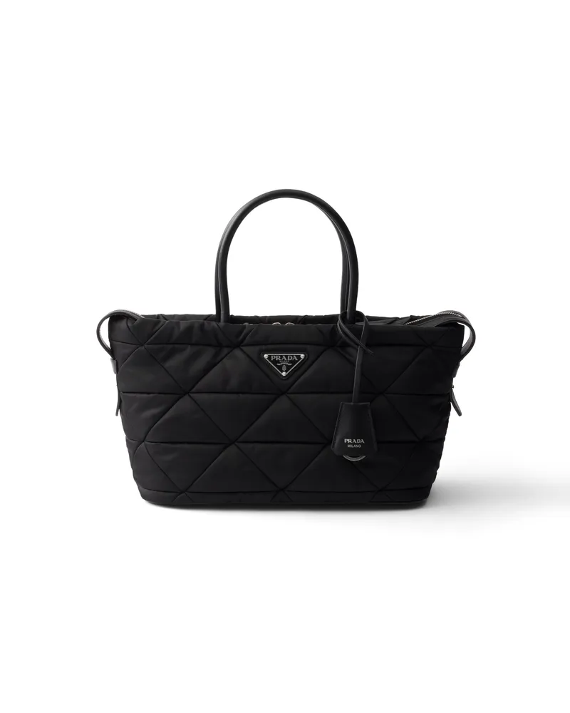 Prada Mittelgroße Tote Bag Aus Gepolstertem Re-nylon, Damen, Schwarz Schwarz
