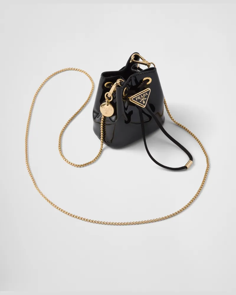 Prada Mini-Pouch aus Lackleder Black
