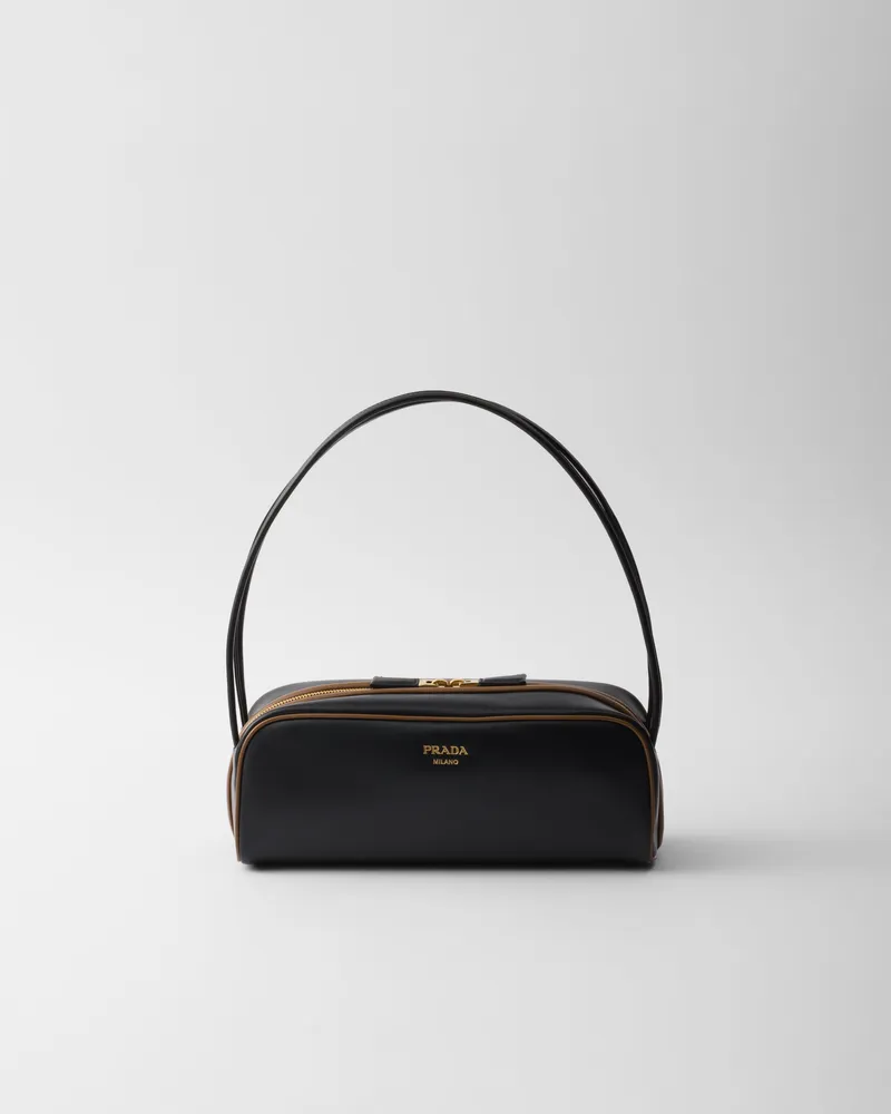 Prada Swing Schultertasche aus Glattleder Schwarz