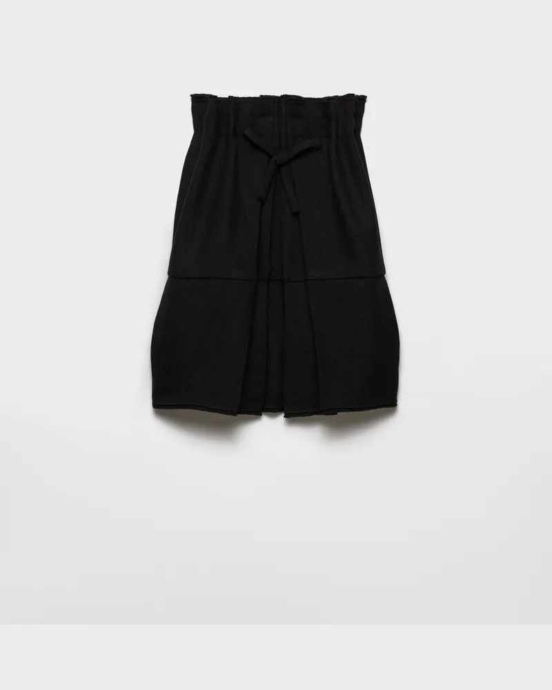 Prada Kurzes Blusenkleid aus Wollgemisch Schwarz