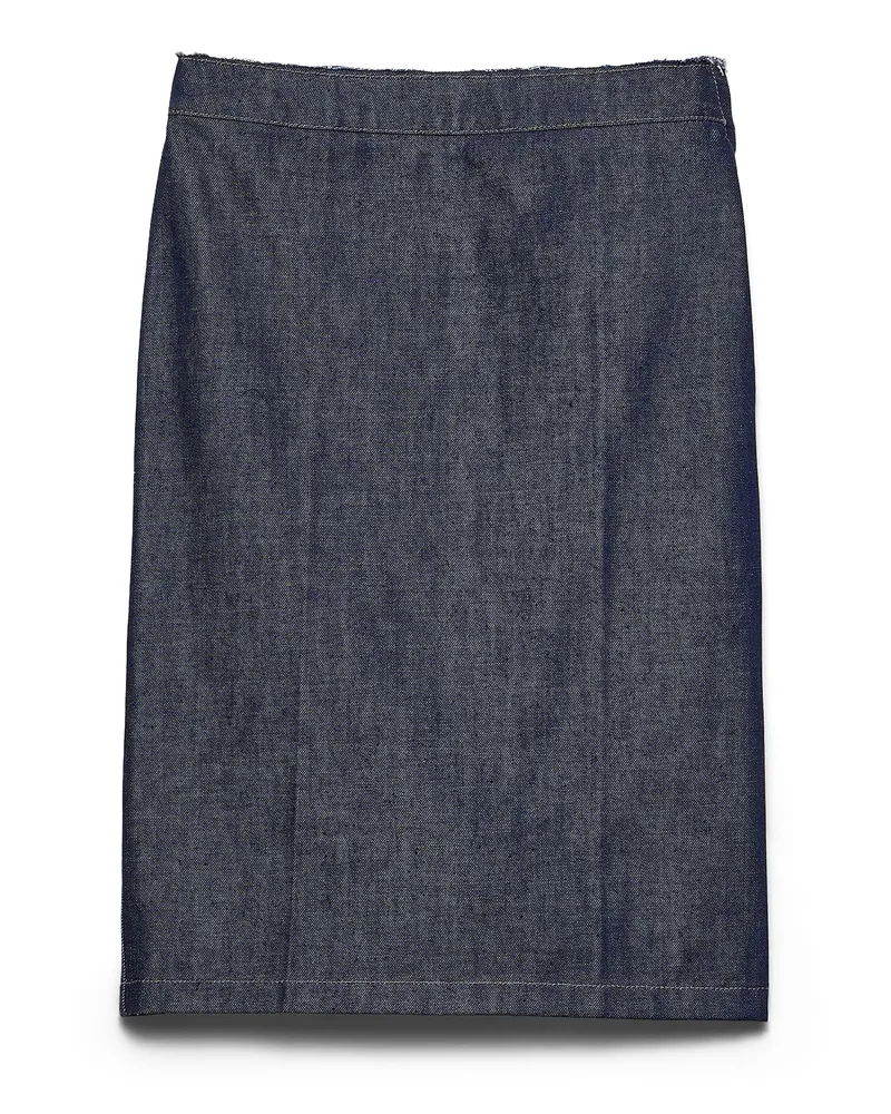 Prada Bleistiftrock Aus Denim, Damen, Blau, Größe Blau