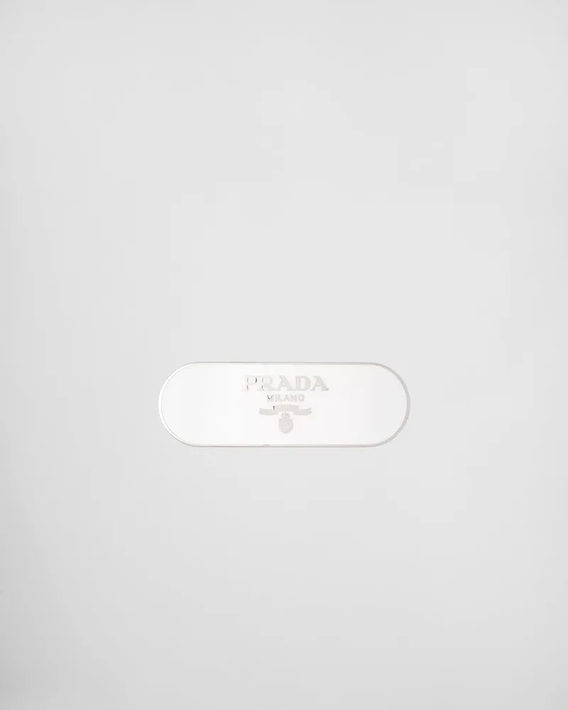Prada Haarspange aus Metall Weiss