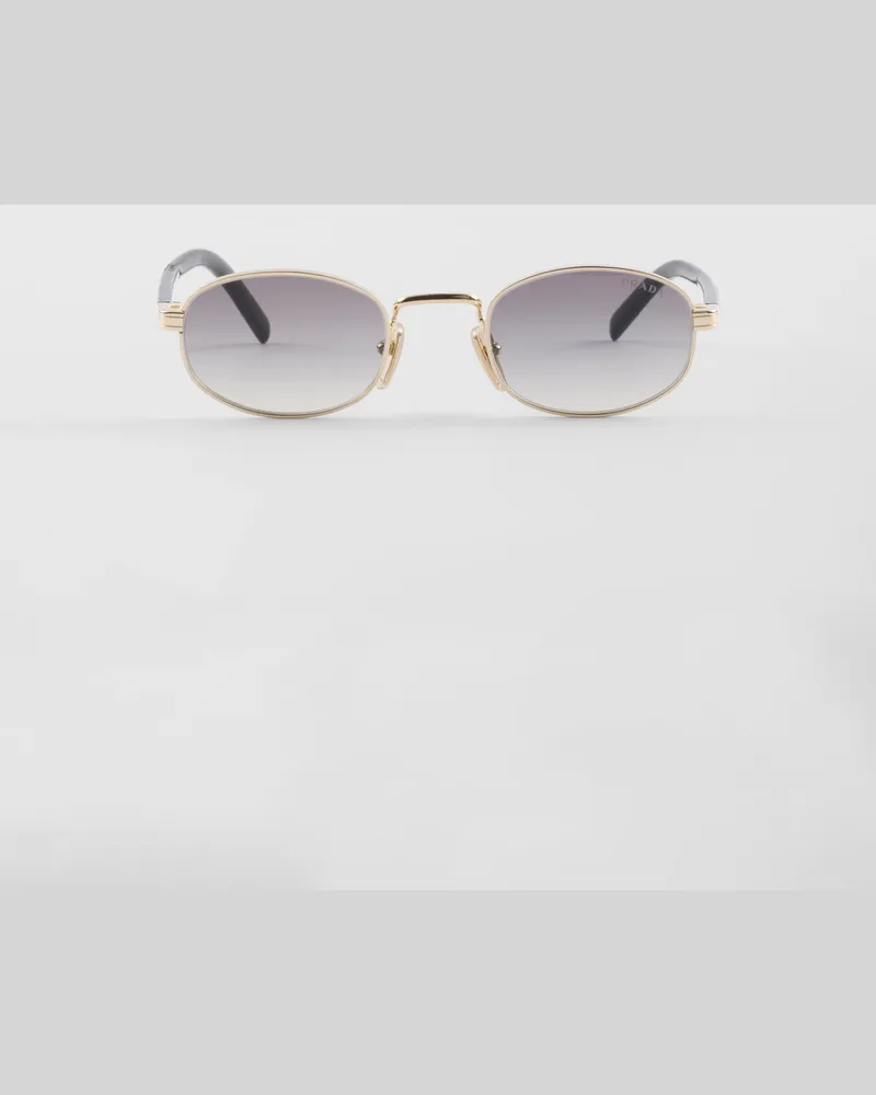 Prada Sonnenbrille mit der ikonischen Plakette aus Metall Schiefergraue