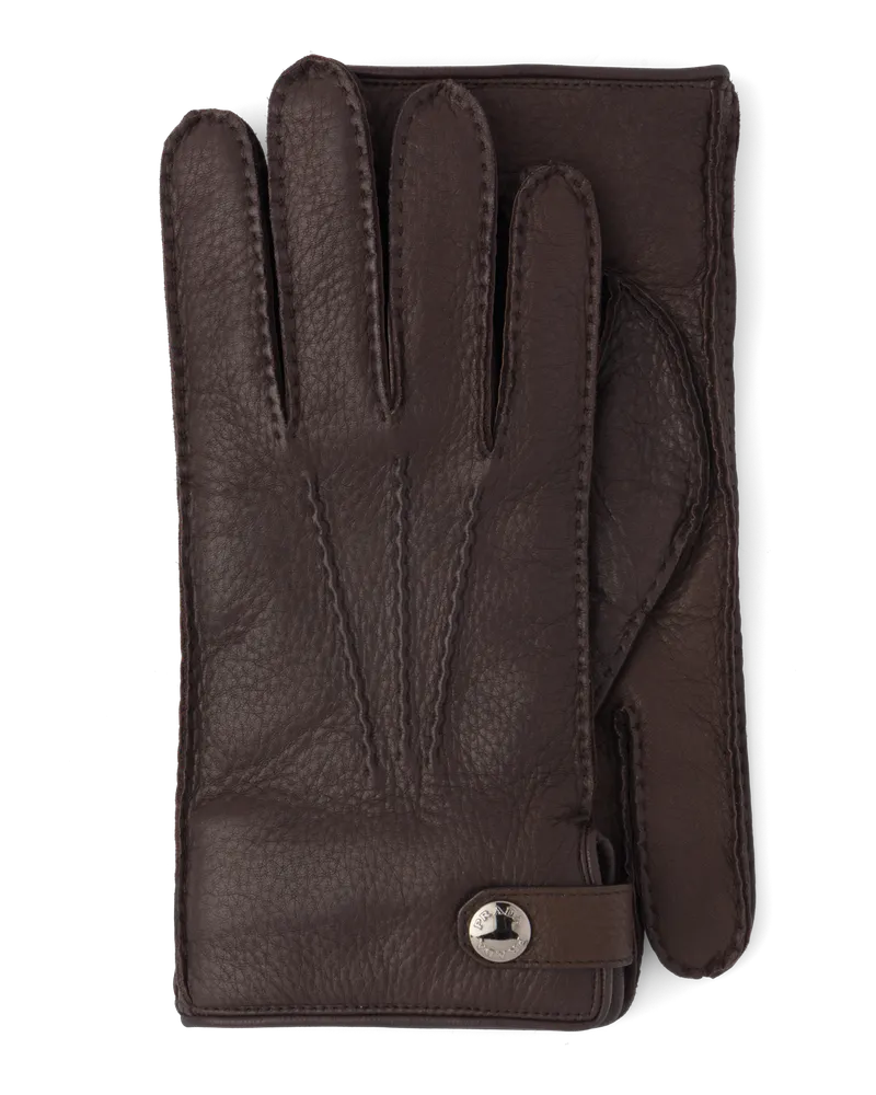 Prada Handschuhe aus Leder Dunkelbraun