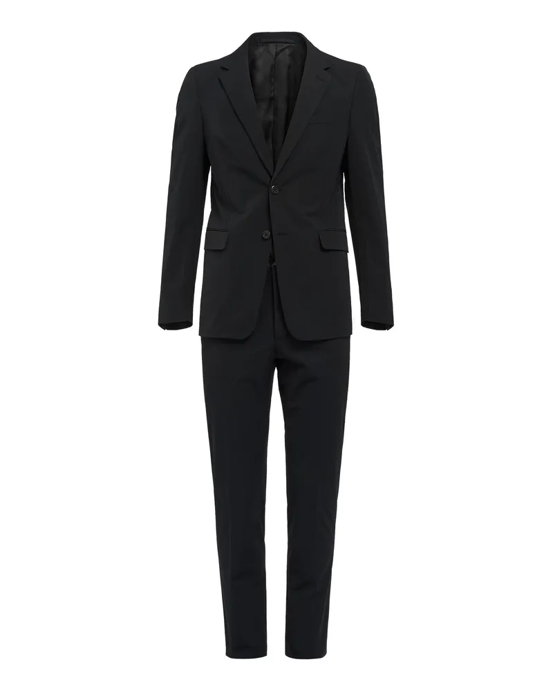 Prada Einreihiger Anzug Aus Funktionsgewebe, Herren, Schwarz, Größe Schwarz