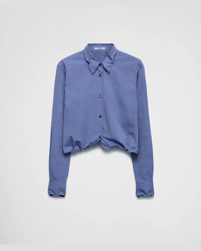 Prada Fil-à-Fil-Hemd Ostseeblau
