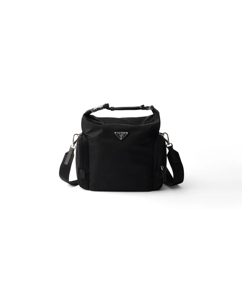Prada Schultertasche Aus Re-nylon Und Saffiano-leder, Herren, Schwarz Schwarz