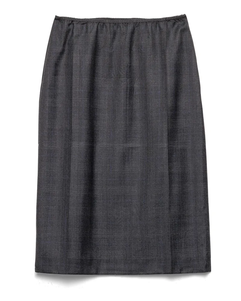 Prada Rock Aus Wolle, Damen, Anthrazitgrau, Größe Anthrazitgrau