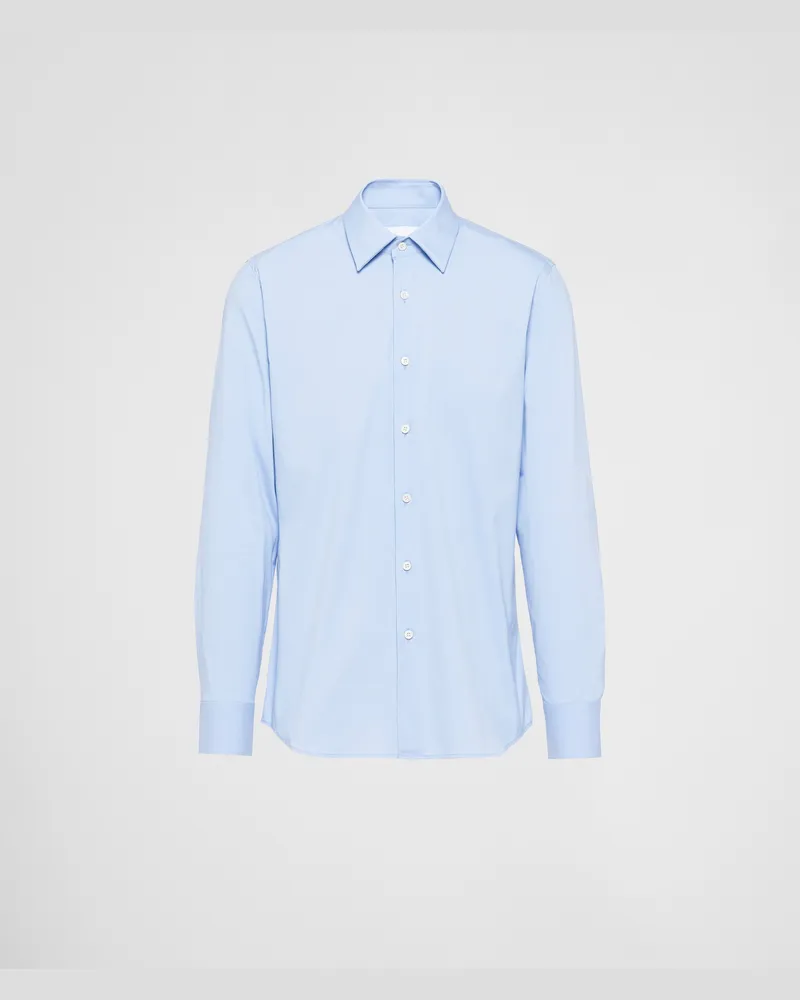 Prada Hemd aus Stretch-Baumwolle Himmelblau