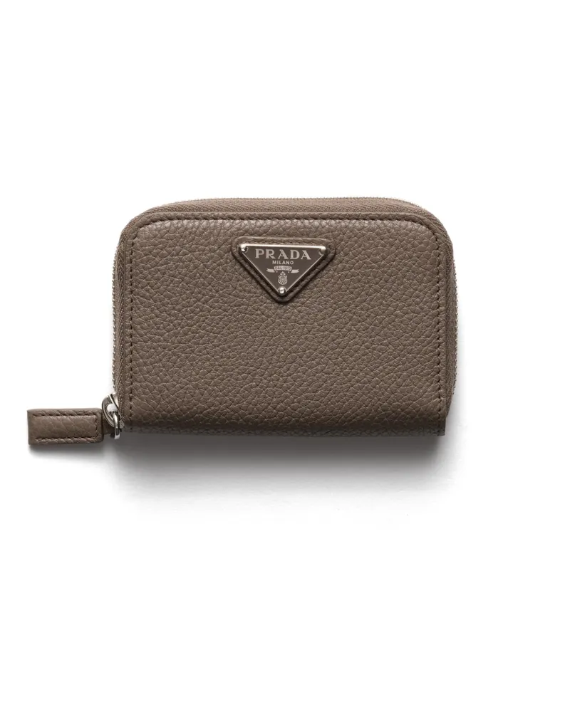 Prada Münzgeldbeutel Aus Leder, Herren, Bambusgrau Bambusgrau